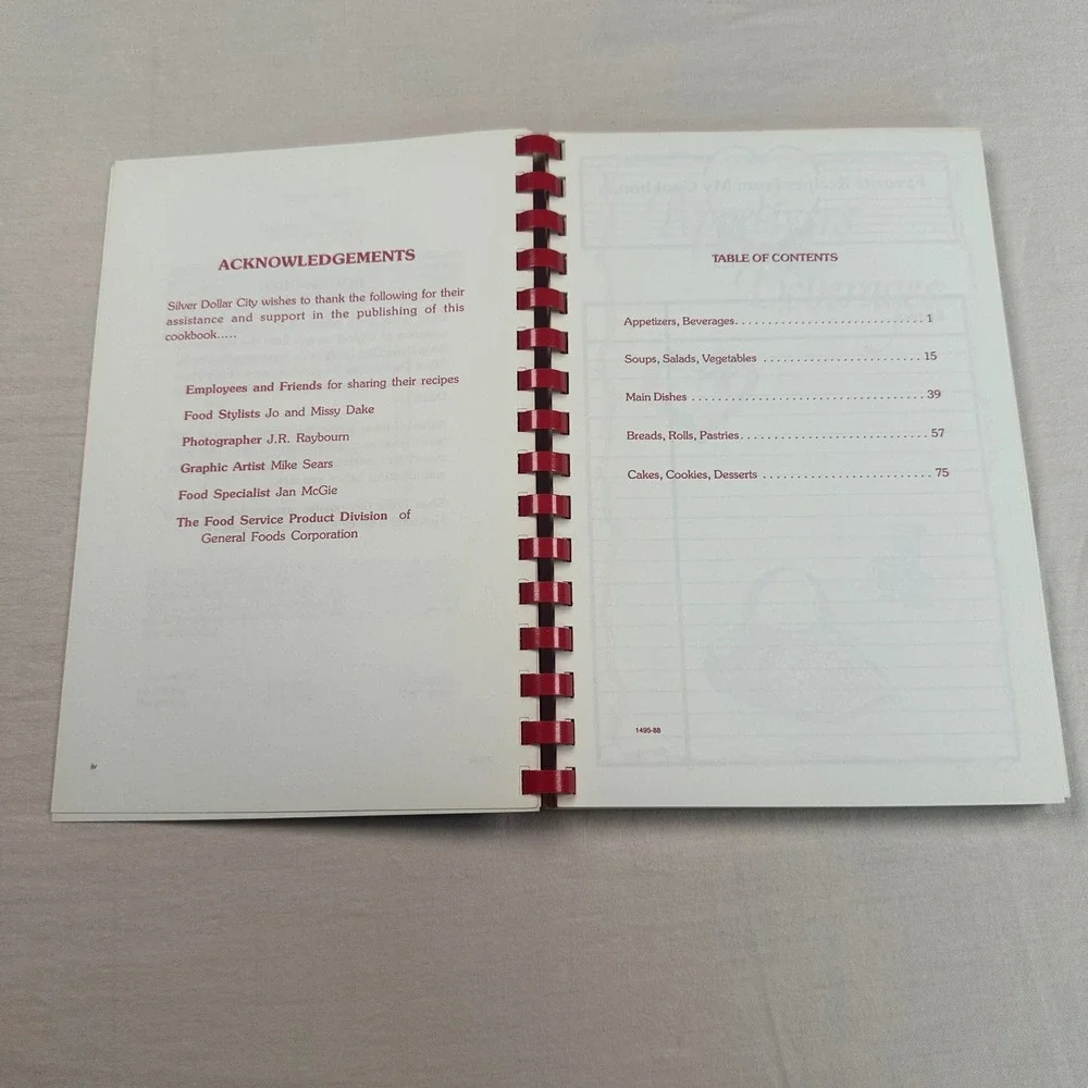 Silver Dollar City Heartland Recipes Cookbook 1988 Spiral Bound Branson Missouri